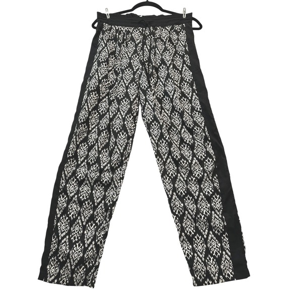 Truth Pants - Truth Womens Pull On Tapered Pants Womens M Black White Aztec Draw String Lounge